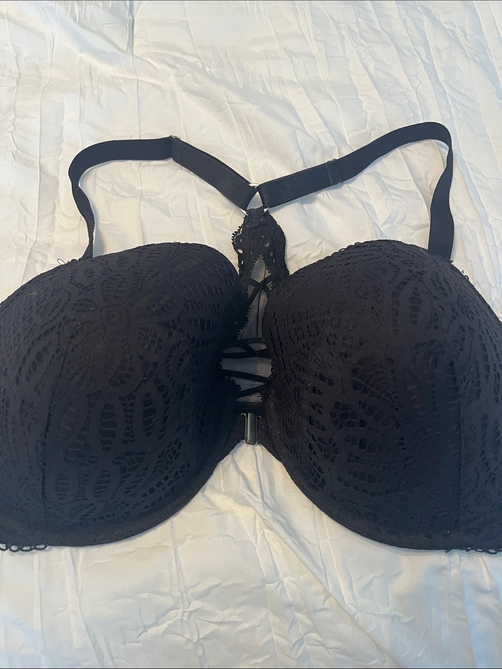 Victoria's Secret Black Lace Front-Closure Bra